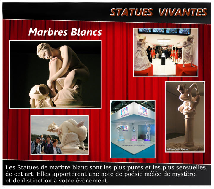 " statues vivantes - marbres blancs"